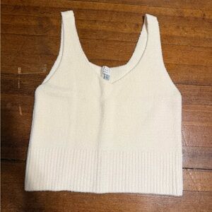a new day Cream Textured Crop Top